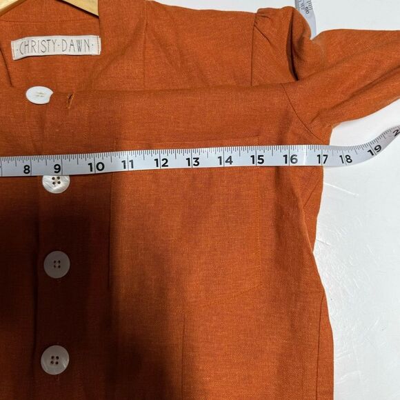 Christy Dawn Painter Linen Jumpsuit in Rust S NWOT - Picture 14 of 16